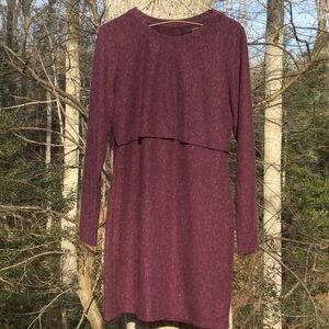 BONGO Dress long sleeve EUC size XL dark purple/eggplant color